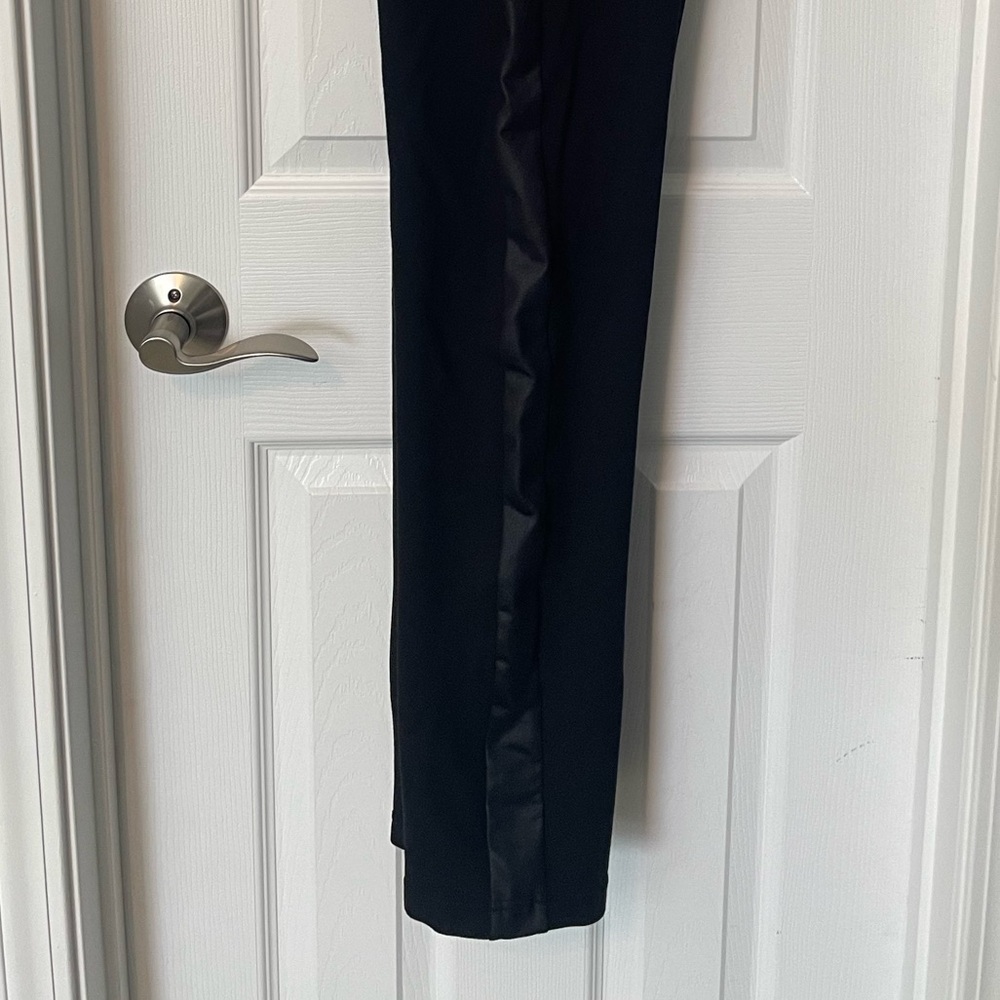 Betabrand Classic Dress Pant Straight Leg Tuxedo Stripe Black Yoga - Picture 5 of 6